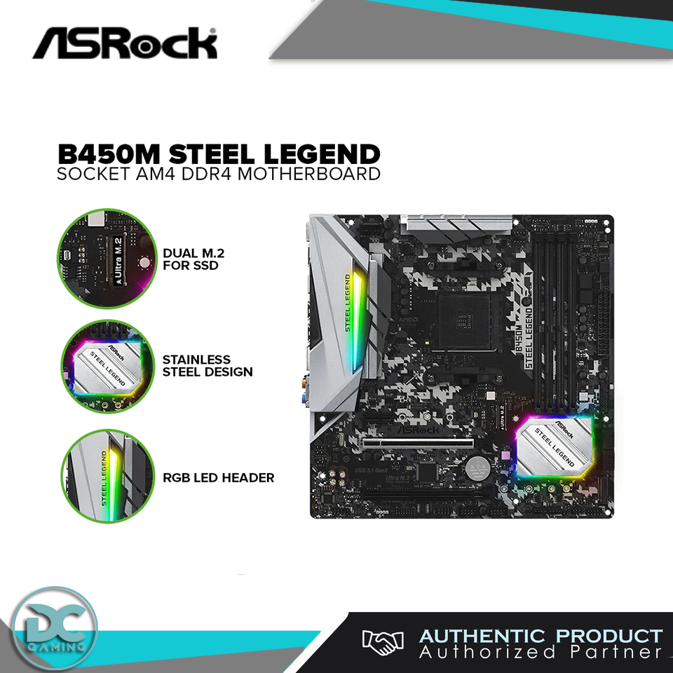 ASROCK B450m Steel Legend